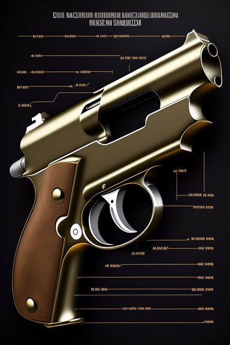 Lexica - Gun diagram, gun blueprint, gun schematic, gun map, revolver, , black background, clear ...