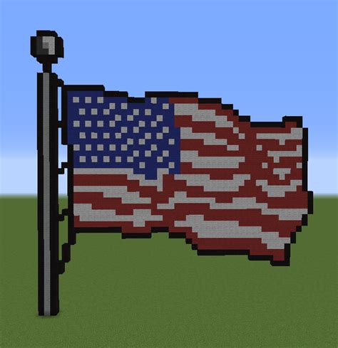 Minecraft Pixel Art Helper: American Flag (Happy Late Independence Day)