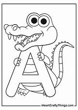 Alligators Coloring Pages  Abc coloring sketch template