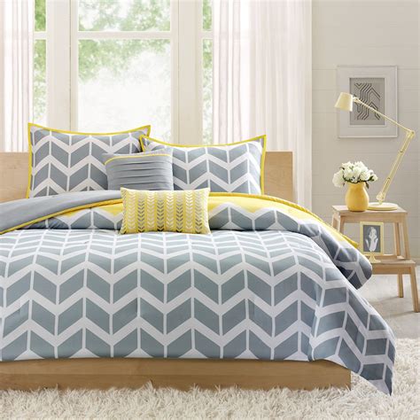 Yellow and Gray Bedding That Will Make Your Bedroom Pop