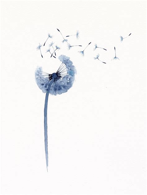 Dandelion Original Watercolor Painting, Dandelion Seed Illustration, Wall Art, Botanical ...