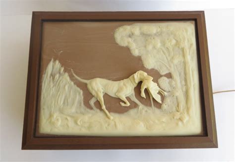 Decorative rotary dial phone with Hunting scene artwork | Old Phone Shop