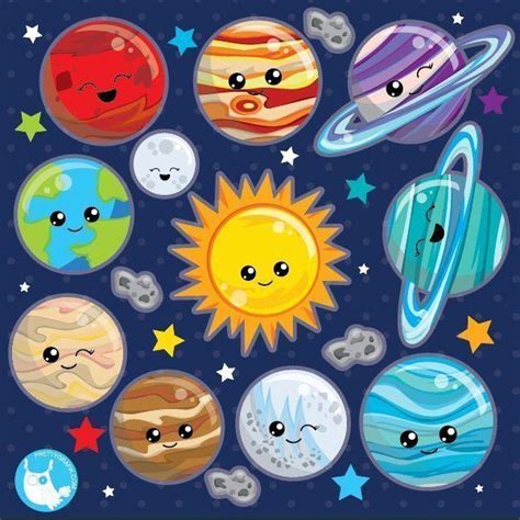 solar system clipart | Solar system clipart, Kawaii planet, Solar system