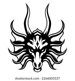 Dragon Head Vector Black White Logo Stock Vector (Royalty Free ...