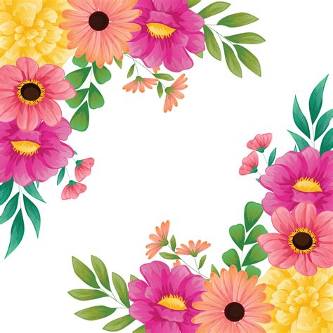 spring flowers border vector 24058774 Vector Art at Vecteezy