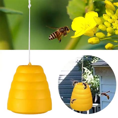 VICTMAX Gardening Traps 14*14*15CM Portable Plastic Beehive Wasp Pests Trap Garden Hanging Bee ...