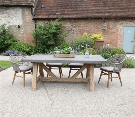 Roma Polished Concrete Outdoor Dining Table - Jo Alexander