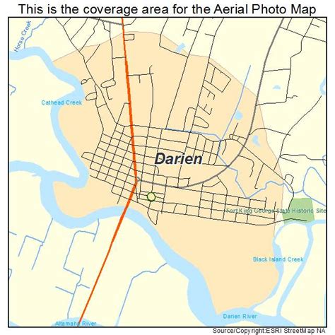 Aerial Photography Map of Darien, GA Georgia