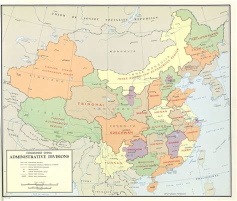 Large scale detailed administrative divisions map of Communist China ...