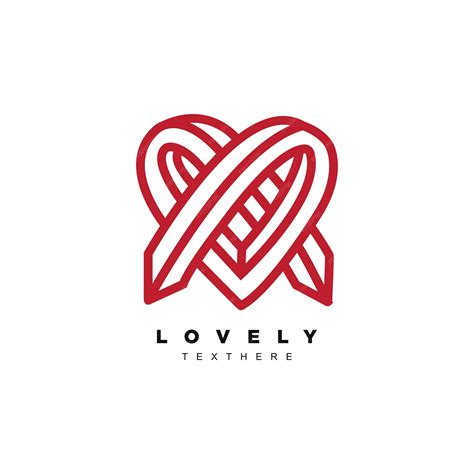 Premium Vector | Linear abstract red love heart logo design vector ...