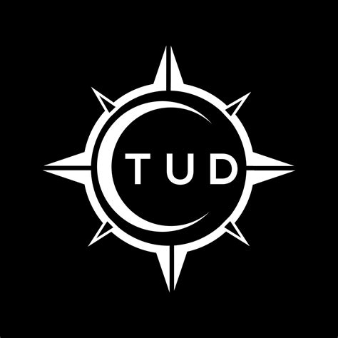 TUD abstract technology logo design on Black background. TUD creative initials letter logo ...