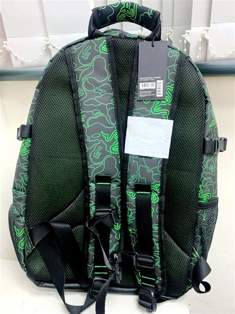 BAPE X RAZER A BATHING APE NEON CAMO ROGUE 15" BACKPACK GREEN COLOR