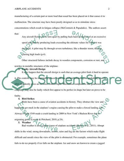 Airplane accidents causes and prevention Research Paper