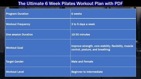 6 Week Pilates Workout Plan with Free PDF