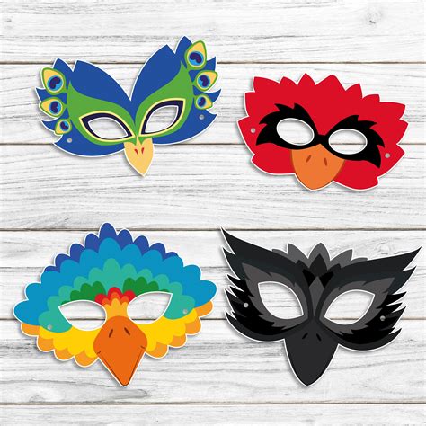 BIRD Animal Mask, Printable Paper Craft Template, Party Favor Pet Printable Costume for Kids ...