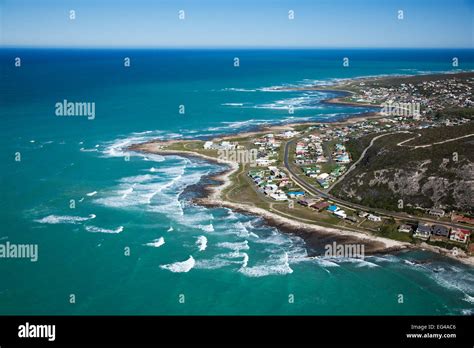 Aerial photograph Western Cape Province Cape Agulhas Indian Ocean South Africa August 2010 Stock ...