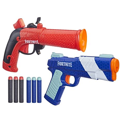 NERF Fortnite Dual Pack Includes 2 Blasters (Flint-Knock & LP) and 6 ...