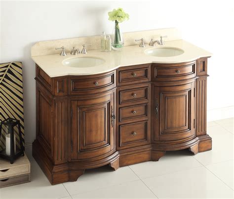 60" Adelina Traditional Style Double Sink Bathroom Vanity in Walnut ...