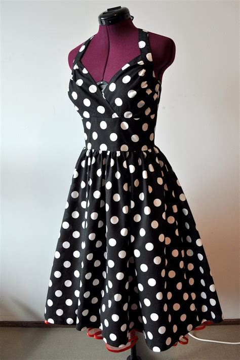 Polka dot dress in black and white cotton with by CheriseDesign | Dresses, Polka dot dress ...