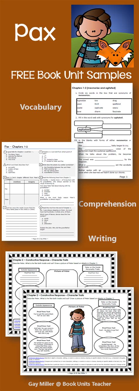 Teaching Ideas to Use with Pax | Book Units Teacher | Book club ...