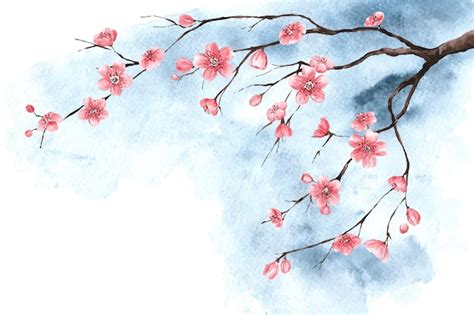 Free Vector | Watercolor cherry blossom wallpaper