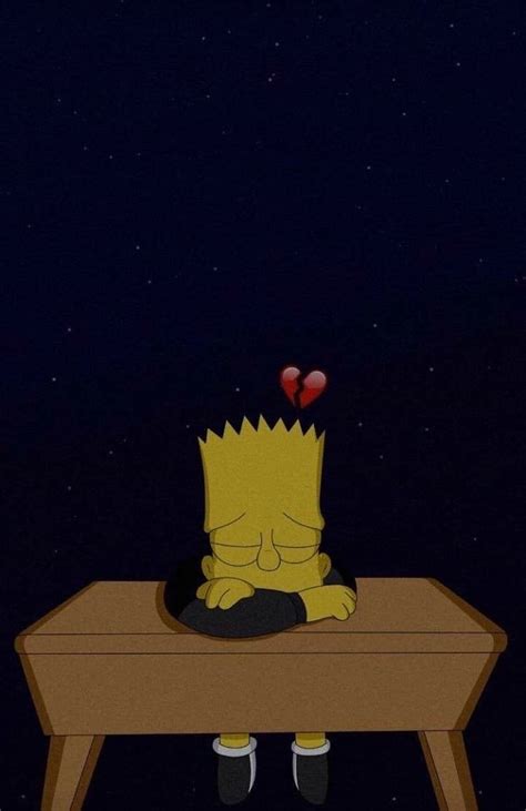 Download Sad Bart Simpsons On Desk Wallpaper | Wallpapers.com