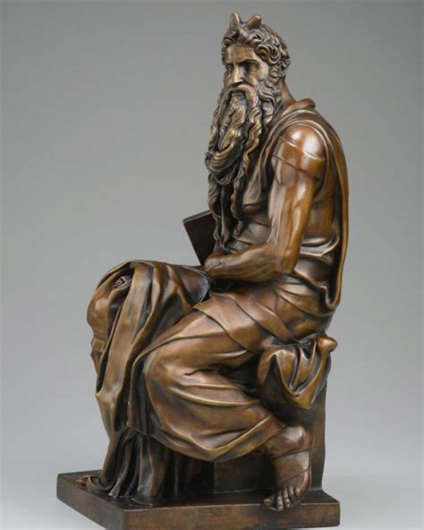 Famous Bronze Moses sculpture by Michelangelo with Horns - Aongking