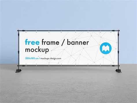 Free Horizontal Event Banner Frame Stand Mockup PSD Set - Good Mockups