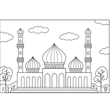 Jual Gambar Sketsa Mewarnai Islami ~ MASJID/ Seketsa Lukis / Drawing ...