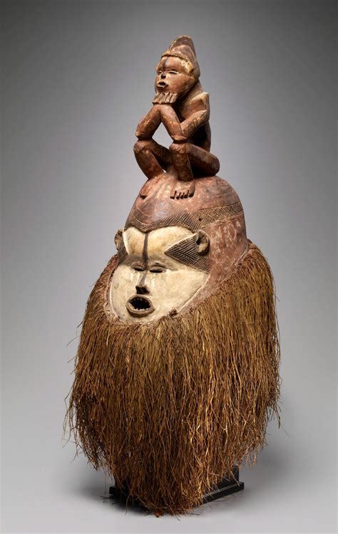 Africa | Helmet mask from the Suku people of Congo | Wood, raffia and ...