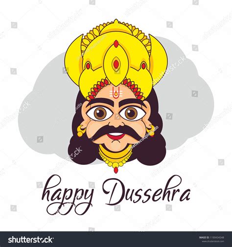 Happy Dussehra Ravan Face Vector Illustration Stock Vector (Royalty ...