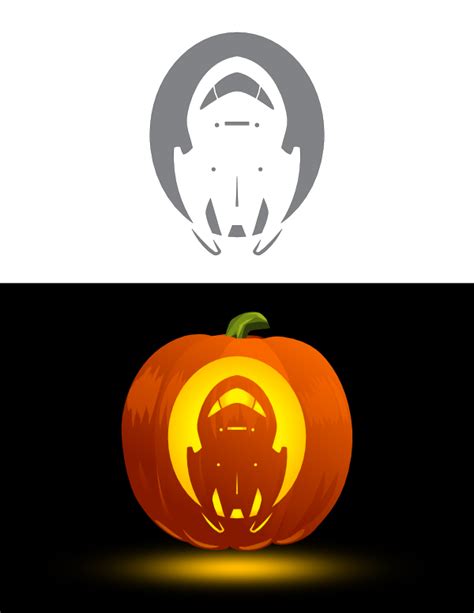 Printable Spaceship Pumpkin Stencil