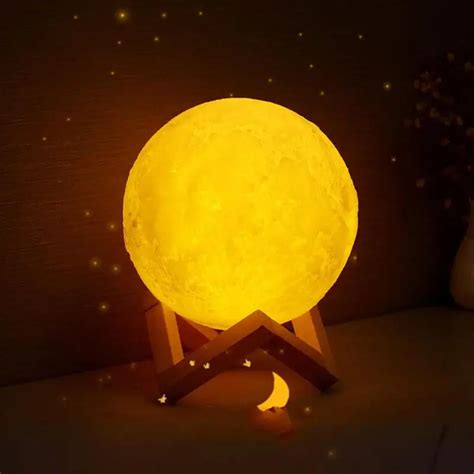 3D Moon Light Print Moon Globe Lamp 3D Glowing Moon Lamp With Stand Luna Moon Lamp Night Light ...