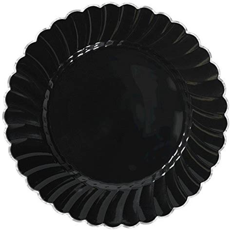 Scalloped Plastic Plates. Tiger Chef 288-Pack Silver Color Heavy Duty Scalloped Rim Disposable ...