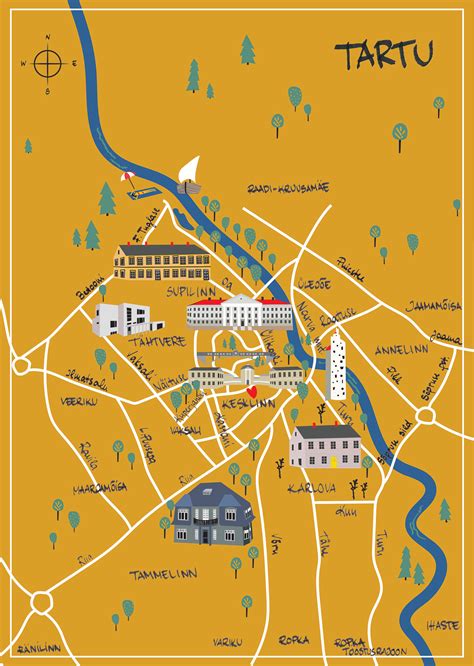 Illustrated Map of Tartu on Behance