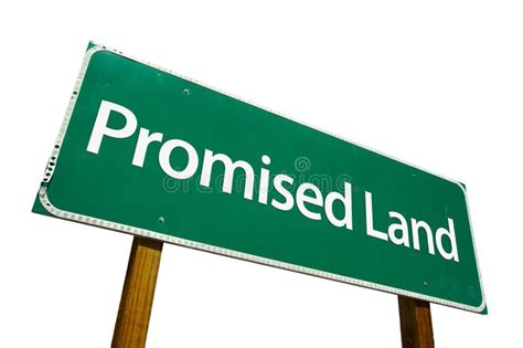 Promised Land Road Sign Isolated on White. Stock Photo - Image of peace ...