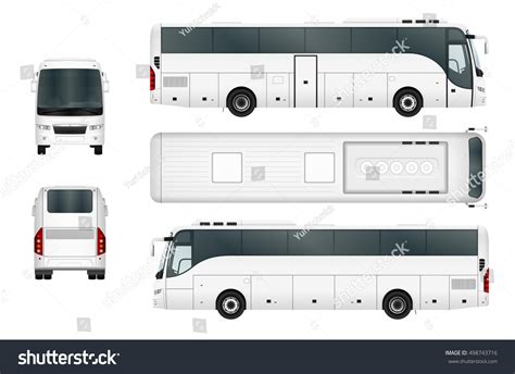 Vector Bus Template Isolated On White Stock Vector 498743716 - Shutterstock