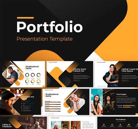 Portfolio PowerPoint template #86827 - TemplateMonster