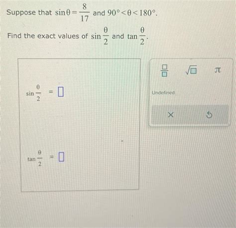 Solved Suppose that sinθ=178 and 90∘