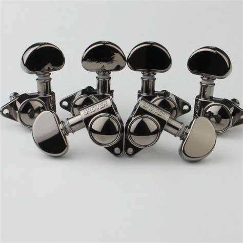 1 Set Grover Guitar Machine Heads Big handle Tuners 3R3L Bright Black ...