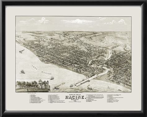 Racine WI 1874 | Vintage City Maps