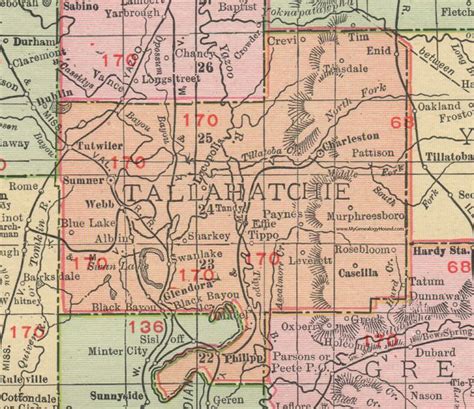 Tallahatchie County, Mississippi, 1911, Map, Rand McNally, Sumner ...