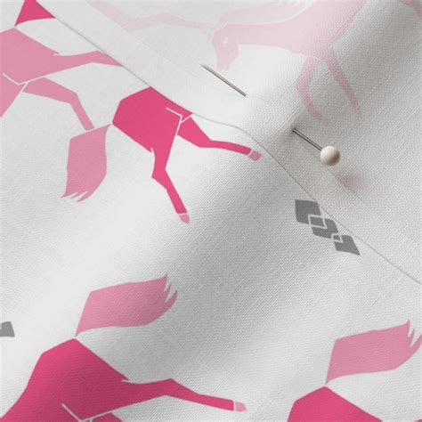 horses fabric // pink running horses Fabric | Spoonflower