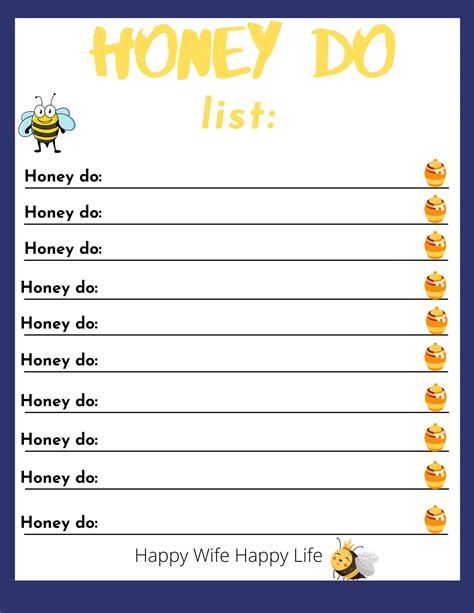 Honey do list chore list for adults to do list digital | Etsy