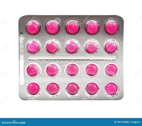 Packing Large Round Pink Pills Stock Photo - Image of circle ...