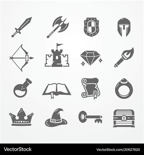 Rpg pc game icons Royalty Free Vector Image - VectorStock