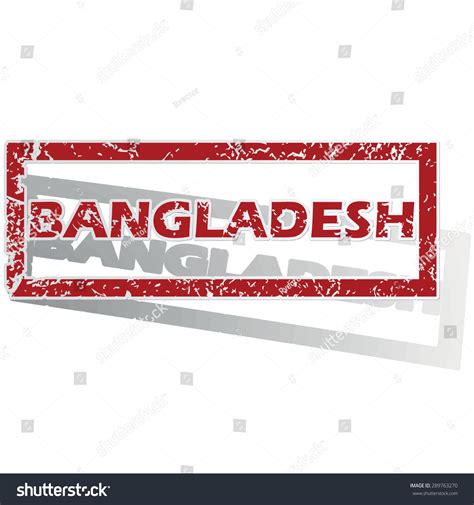 Outlined Red Stamp Country Name Bangladesh Stock Vector (Royalty Free ...