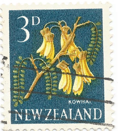 B and T 's Stamp Collection: Manuka,Kowhai 1960 New Zeland Stamps