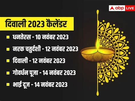 Diwali 2023 Kab hai Puja time Significance Deepawali date calendar Shubh muhurat Vidhi | Diwali ...