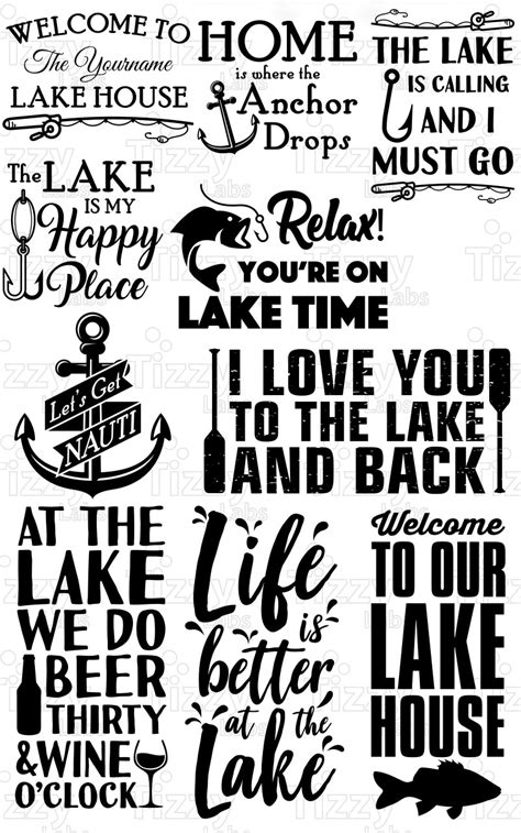 Lake Life Svg Bundle Set 1 SVG Files - Lake Signs Svg Files for Cricut ...